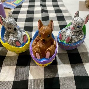 2 Ceramic Bunnies in egg